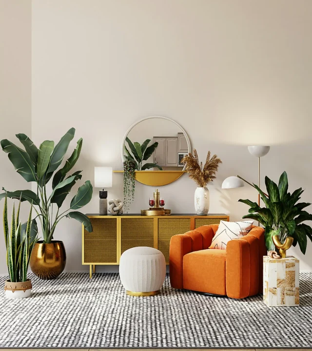 Modernt och välstädat hem med stilren inredning och naturligt ljus.